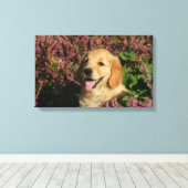 Golden Retreiver Puppy Canvas Afdruk (Insitu (Houten vloer))