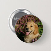 Golden Retreiver Puppy Ronde Button 5,7 Cm (Voorkant /achterkant)