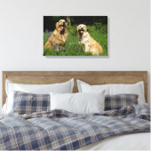Golden Retreivers in Grass Canvas Afdruk (Insitu (Slaapkamer))