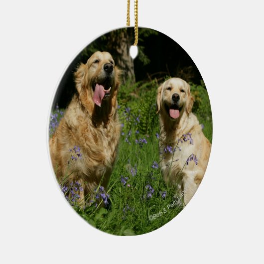 Golden Retreivers in Grass Keramisch Ornament (Rechts)