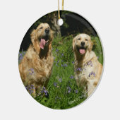 Golden Retreivers in Grass Keramisch Ornament (Links)