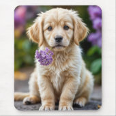 Golden Retrieve Puppy met lila's Muismat (Voorkant)