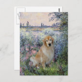 Golden Retriever10 - Bij de Seine Briefkaart (Voorkant / Achterkant)