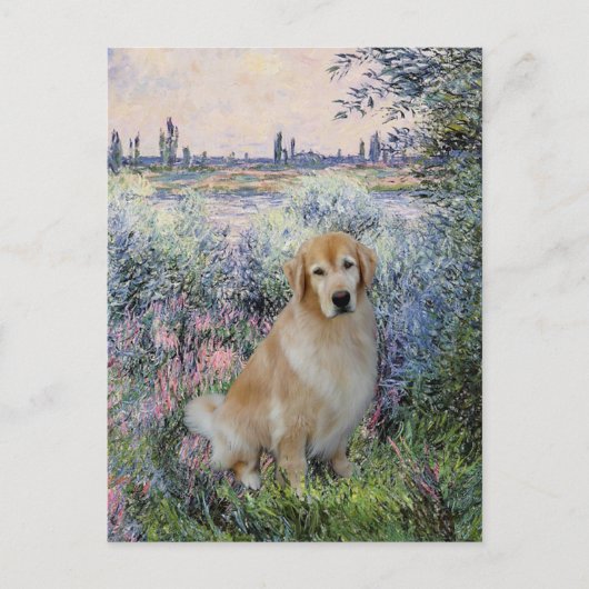 Golden Retriever10 - Bij de Seine Briefkaart (Voorkant)