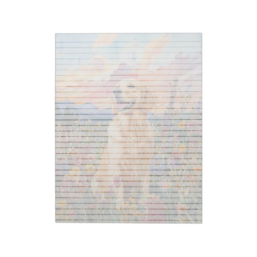 Golden Retriever - 11 x 8,5-inch gevoerd Notitiebl Notitieblok (Linkerzijde)