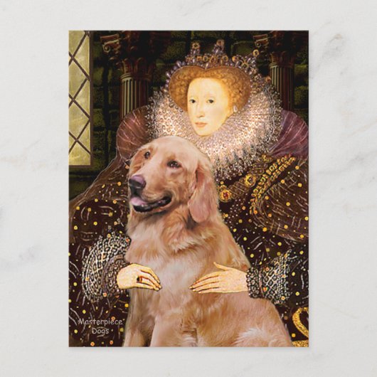 Golden Retriever #1 - koningin Elizabeth I Briefkaart (Voorkant)