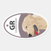 Golden Retriever 1 Ovale Sticker (Voorkant)