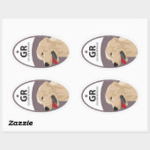 Golden Retriever 1 Ovale Sticker (Vel)
