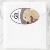 Golden Retriever 1 Ovale Sticker (Tas)