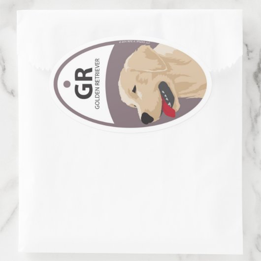 Golden Retriever 1 Ovale Sticker (Tas)