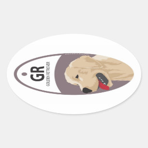 Golden Retriever 1 Ovale Sticker