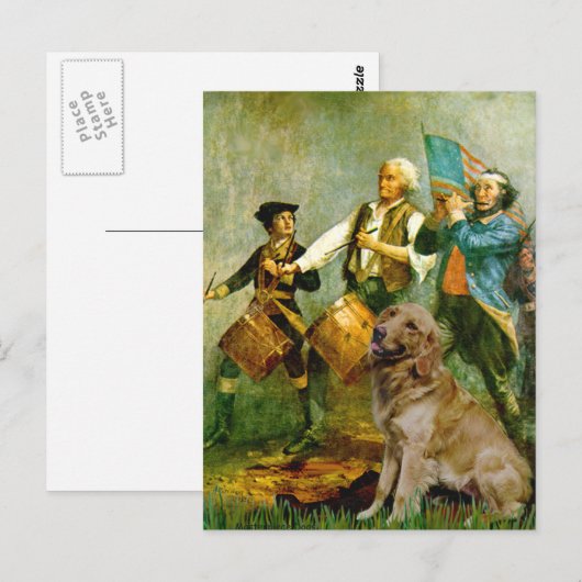 Golden Retriever 1 - Spirit of ' 76 Briefkaart (Voorkant / Achterkant)