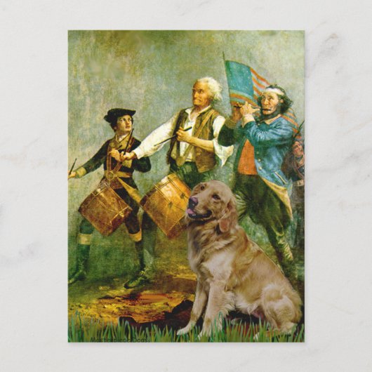 Golden Retriever 1 - Spirit of &apos; 76 Briefkaart (Voorkant)
