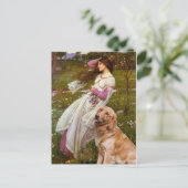 Golden Retriever 1 - Windflowers Briefkaart (Staand voorkant)