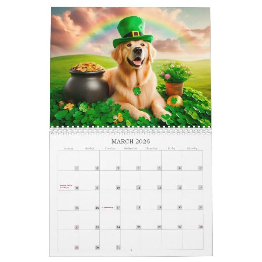 Golden Retriever 2026 Kalender (Mar 2026)