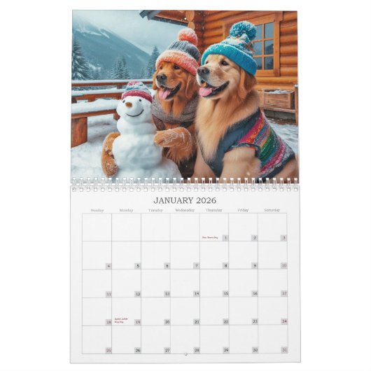 Golden Retriever 2026 Kalender (Jan 2026)