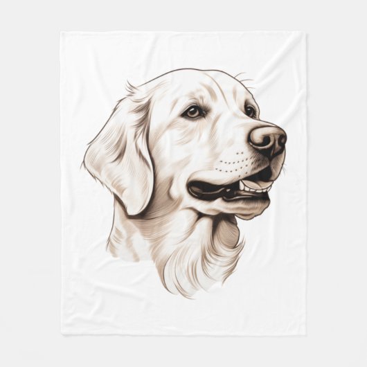 Golden Retriever 2 Fleece Deken (Voorkant)