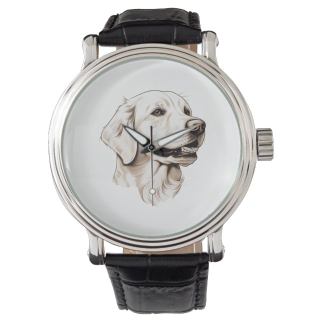 Golden Retriever 2 Horloge (Voorkant)