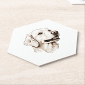 Golden Retriever 2 Kartonnen Onderzetters (Schuin)