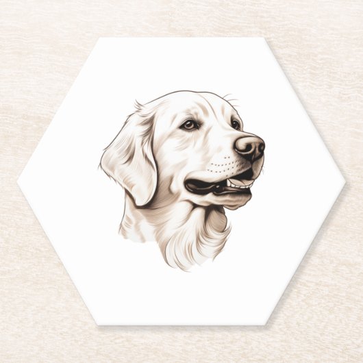 Golden Retriever 2 Kartonnen Onderzetters (Voorkant)