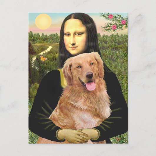 Golden Retriever 2 - Mona Lisa Briefkaart (Voorkant)