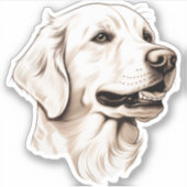 Golden Retriever 2 Sticker (Voorkant)
