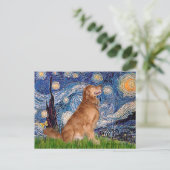 Golden Retriever 3 - Sterrennacht Briefkaart (Staand voorkant)