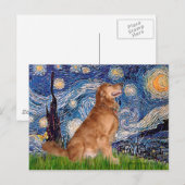 Golden Retriever 3 - Sterrennacht Briefkaart (Voorkant / Achterkant)