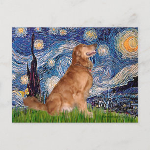 Golden Retriever 3 - Sterrennacht Briefkaart