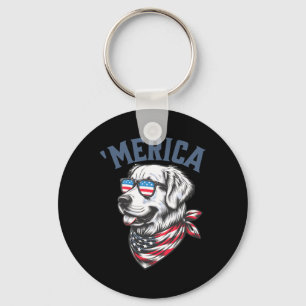Golden Retriever 4 juli Merica Usa Zonnebril Sleutelhanger