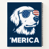Golden Retriever 4 juli Verenigde Staten Notitieboek (Achterkant)