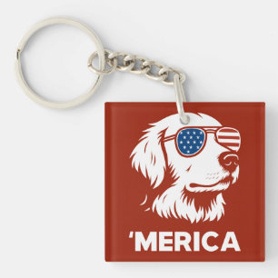 Golden Retriever 4 juli Verenigde Staten Sleutelhanger