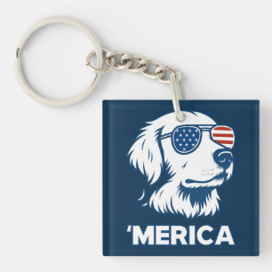Golden Retriever 4 juli Verenigde Staten Sleutelhanger
