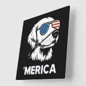 Golden Retriever 4 juli Verenigde Staten Vierkante Klok (Hoek)