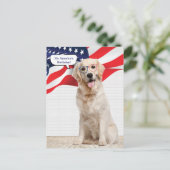 Golden Retriever 4e juli Briefkaart (Staand voorkant)