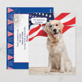 Golden Retriever 4e juli Briefkaart (Voorkant / Achterkant)