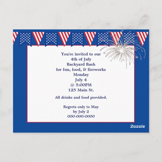 Golden Retriever 4e juli Briefkaart (Achterkant)