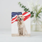 Golden Retriever 4e juli Feestdagenkaart (Staand voorkant)