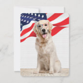 Golden Retriever 4e juli Feestdagenkaart (Voorkant)