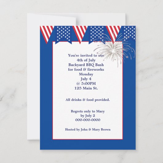 Golden Retriever 4e juli Kaart (Achterkant)