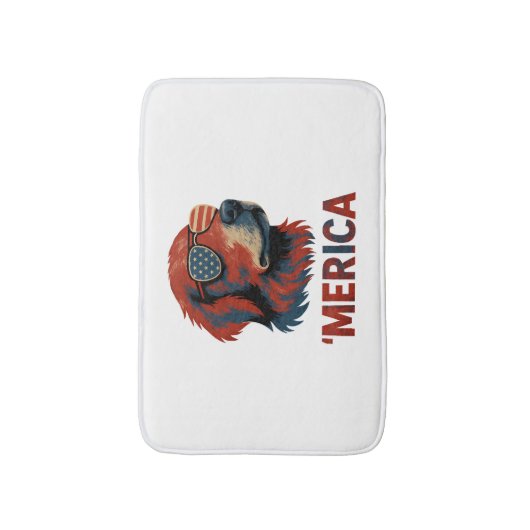 Golden Retriever 4th Of July Merica T-Shirt Badmat (Voorkant Verticaal)