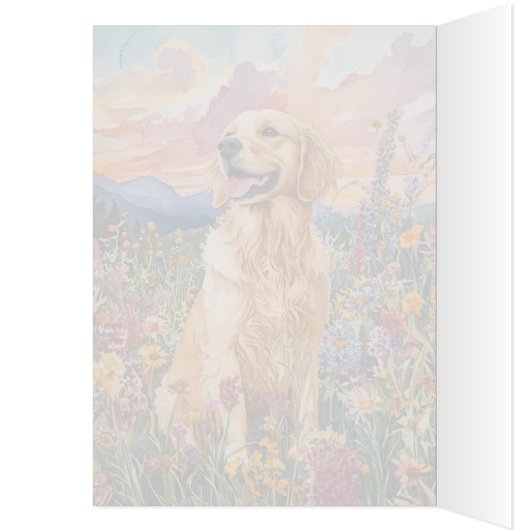Golden Retriever - 5" x 7" Art Kaart (Binnen (Links))