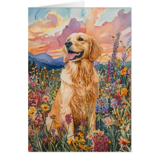 Golden Retriever - 5" x 7" Art Kaart (Voorkant)