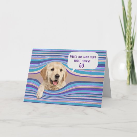 Golden Retriever 60th Birthday Humor Kaart (Voorkant)
