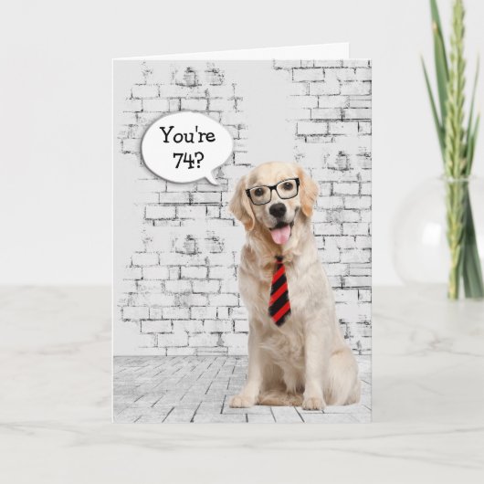 Golden Retriever 74th Birthday Humor Kaart (Voorkant)
