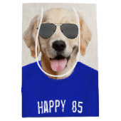 Golden Retriever 85th Birthday Medium Gift Bag Cadeauzakje (Voorkant)