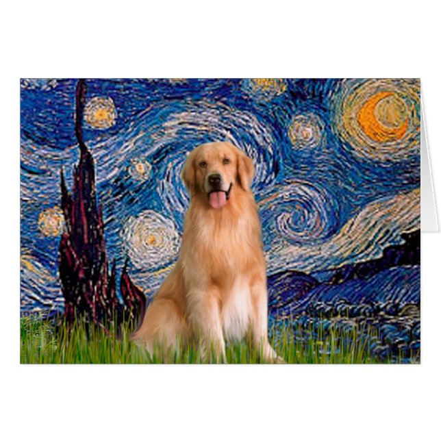 Golden Retriever 8 - Sterrennacht (Voorkant Horizontaal)