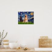 Golden Retriever 8 - Sterrennacht Poster (Keuken)