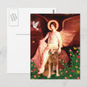 Golden Retriever 9 - Zittende engel Briefkaart (Voorkant / Achterkant)