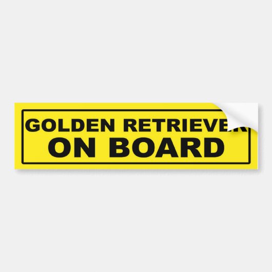 Golden Retriever aan boord Bumpersticker (Voorkant)